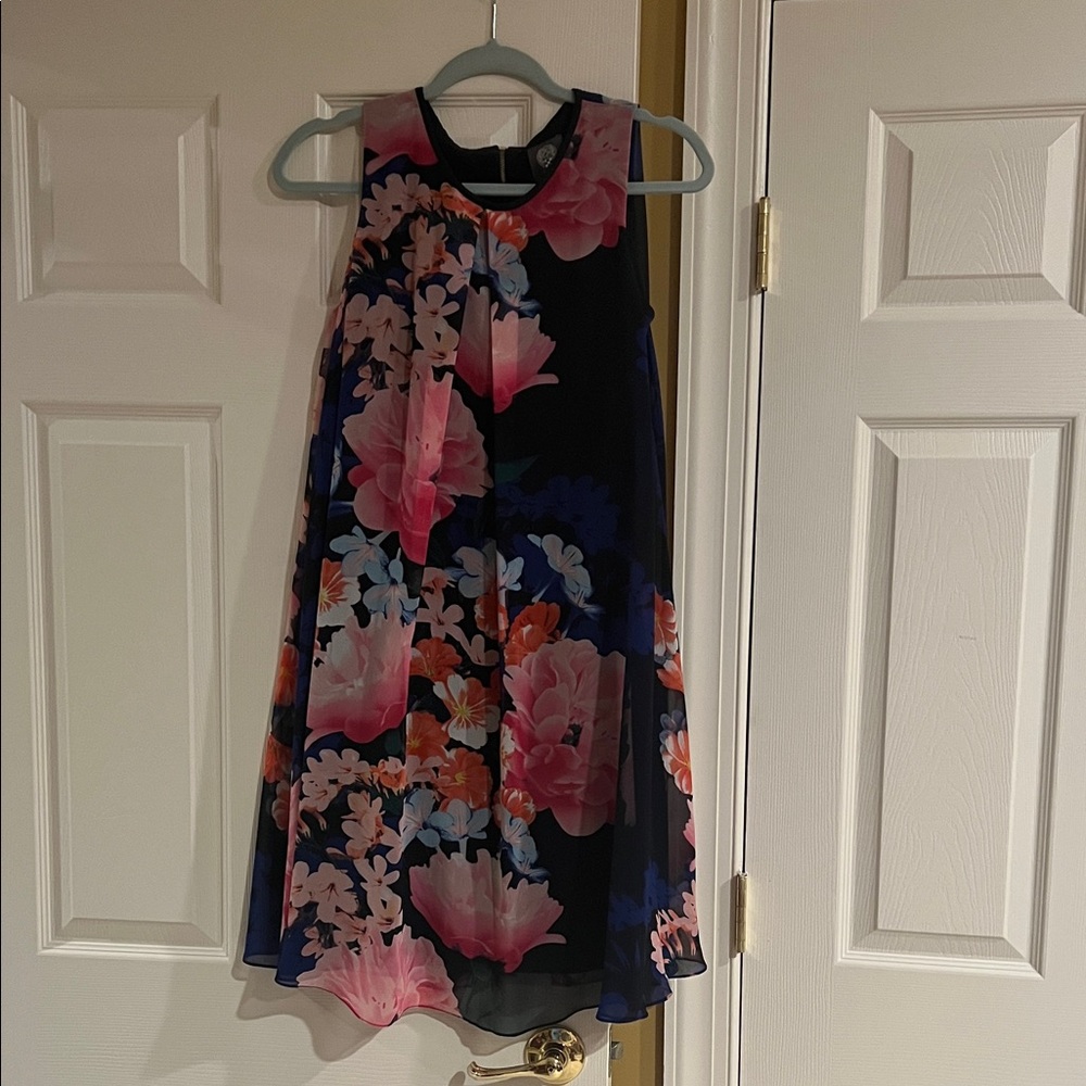 Vince Camuto Floral Kids Dress - Pink and Black